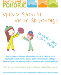 Športni vrtec - ŠD Pohorje - Otroška atletika